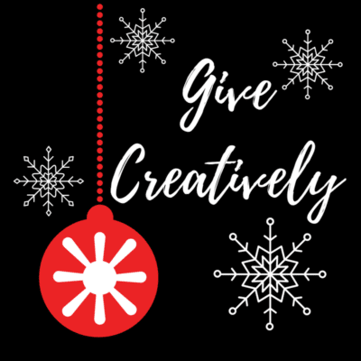 Give Creatively - sq with snowflakes